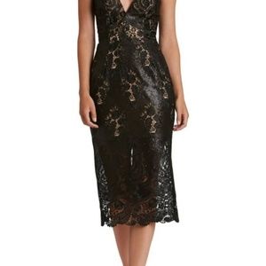Dress the Population Black Angela Sequin Lace Midi